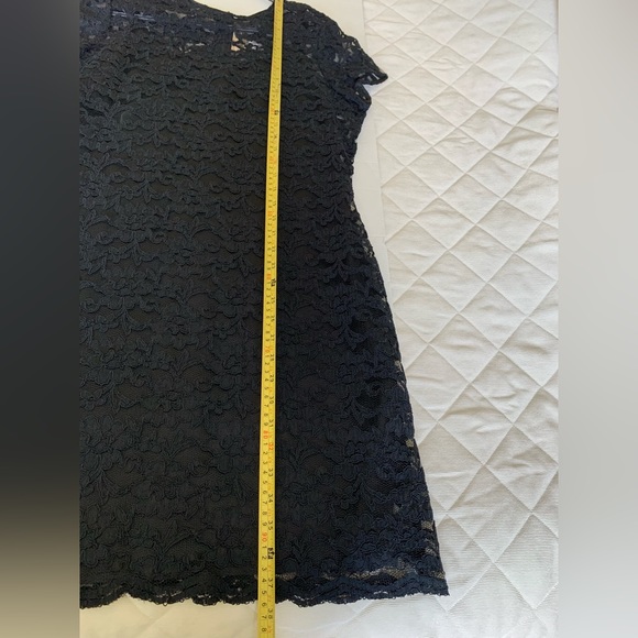 BHS Black Lace mini Dress just over the Knee satin spagetti lining dress US 12 - Picture 16 of 16